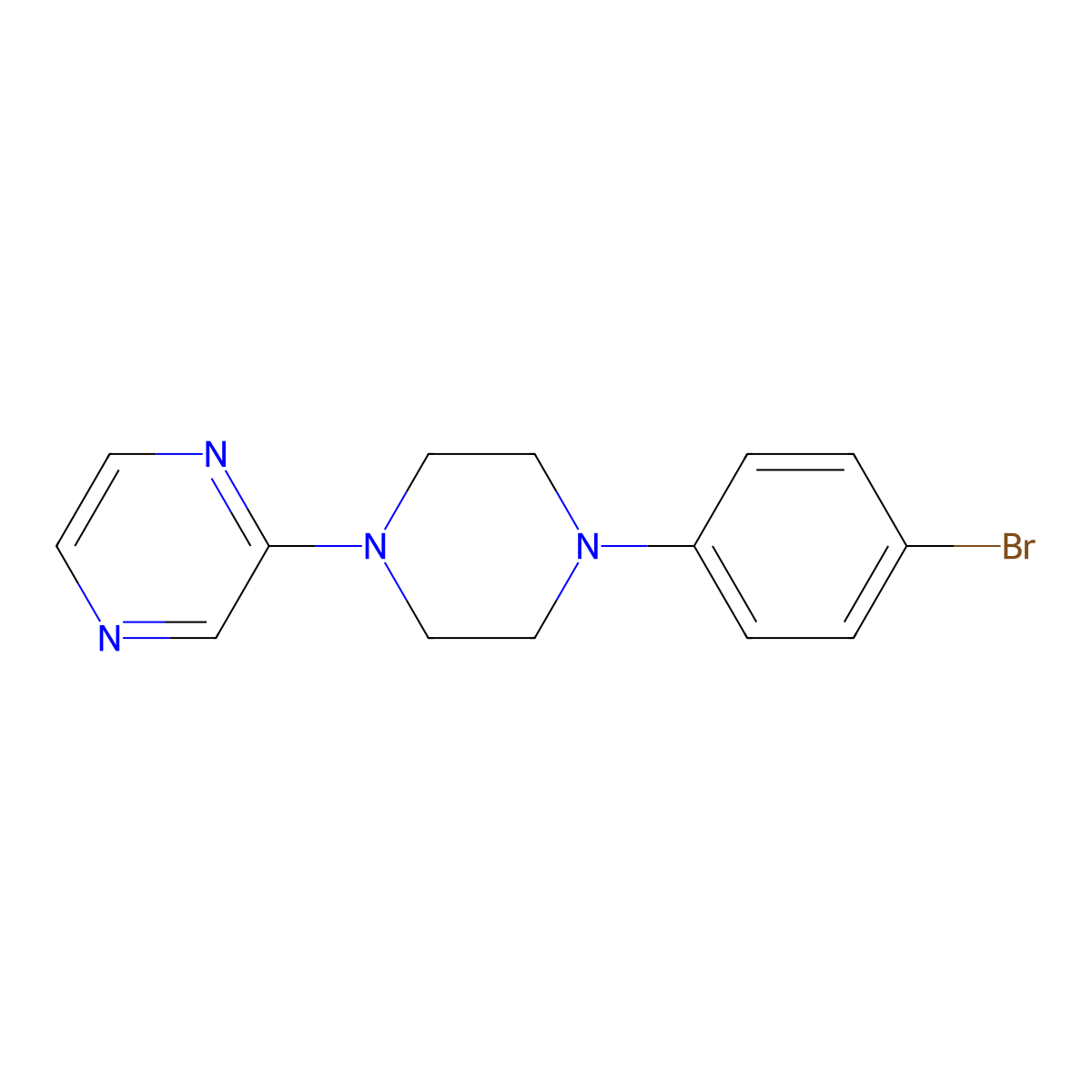 2-[4-(4-Bromophenyl)piperazin-1-yl]pyrazine molecular structure, CAS 2640892-21-1