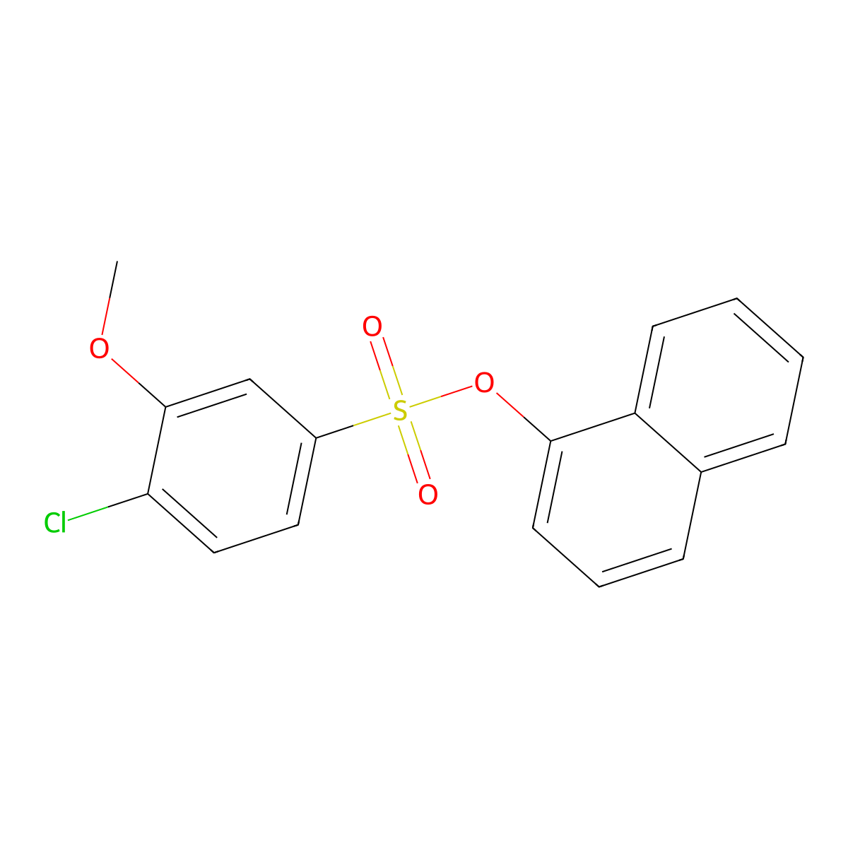 Naphthalen-1-yl 4-chloro-3-methoxybenzene-1-sulfonate molecular structure, CAS 2640892-25-5