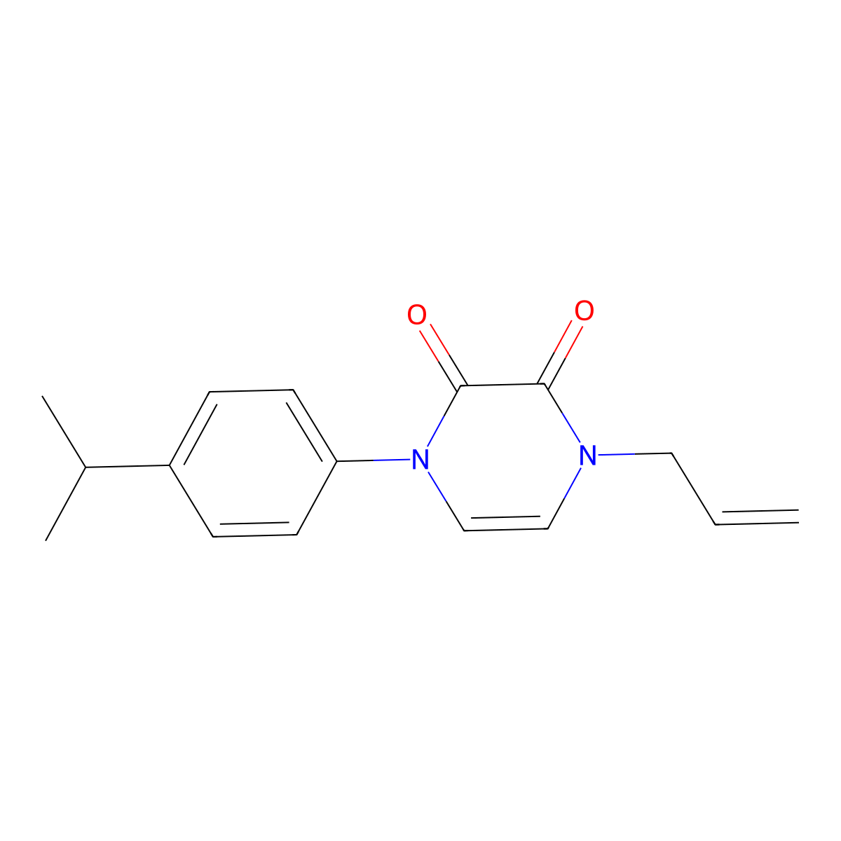 1-(Prop-2-en-1-yl)-4-[4-(propan-2-yl)phenyl]-1,2,3,4-tetrahydropyrazine-2,3-dione molecular structure, CAS 2640892-33-5