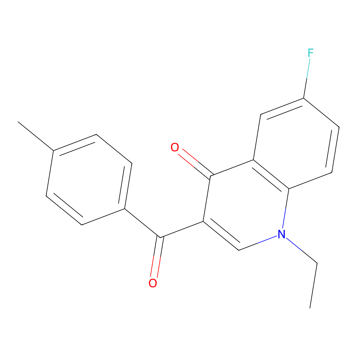 1-Ethyl-6-fluoro-3-(4-methylbenzoyl)-1,4-dihydroquinolin-4-one molecular structure, CAS 2640892-60-8