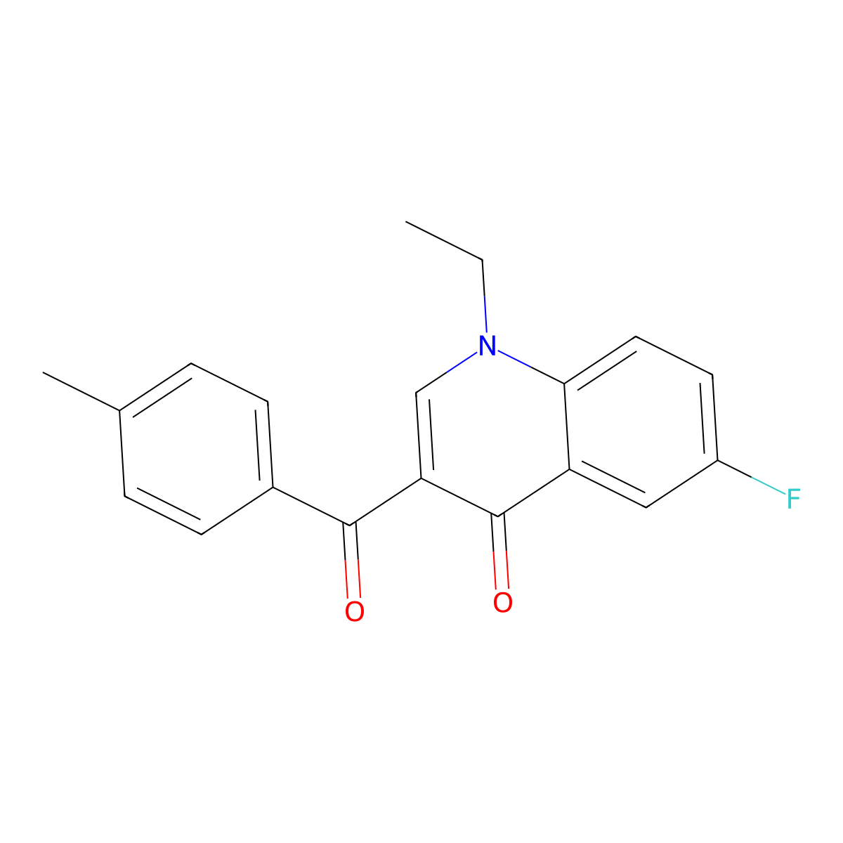 1-Ethyl-6-fluoro-3-(4-methylbenzoyl)-1,4-dihydroquinolin-4-one molecular structure, CAS 2640892-60-8