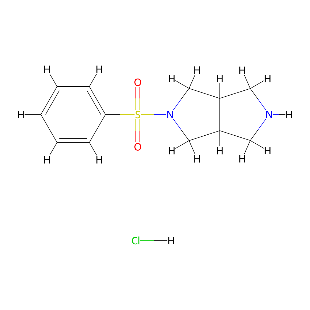 2-(Benzenesulfonyl)-octahydropyrrolo[3,4-c]pyrrole hydrochloride molecular structure, CAS 2640892-71-1