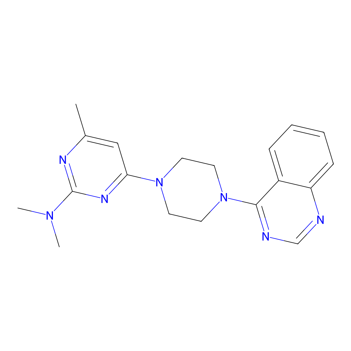 N,N,4-trimethyl-6-[4-(quinazolin-4-yl)piperazin-1-yl]pyrimidin-2-amine molecular structure, CAS 2640892-85-7