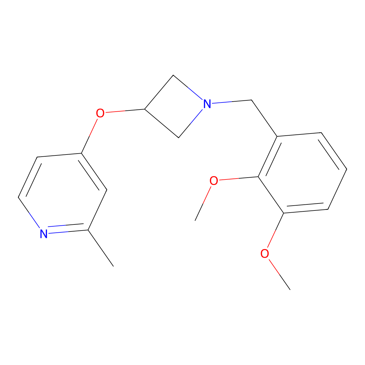 4-({1-[(2,3-Dimethoxyphenyl)methyl]azetidin-3-yl}oxy)-2-methylpyridine molecular structure, CAS 2640892-87-9