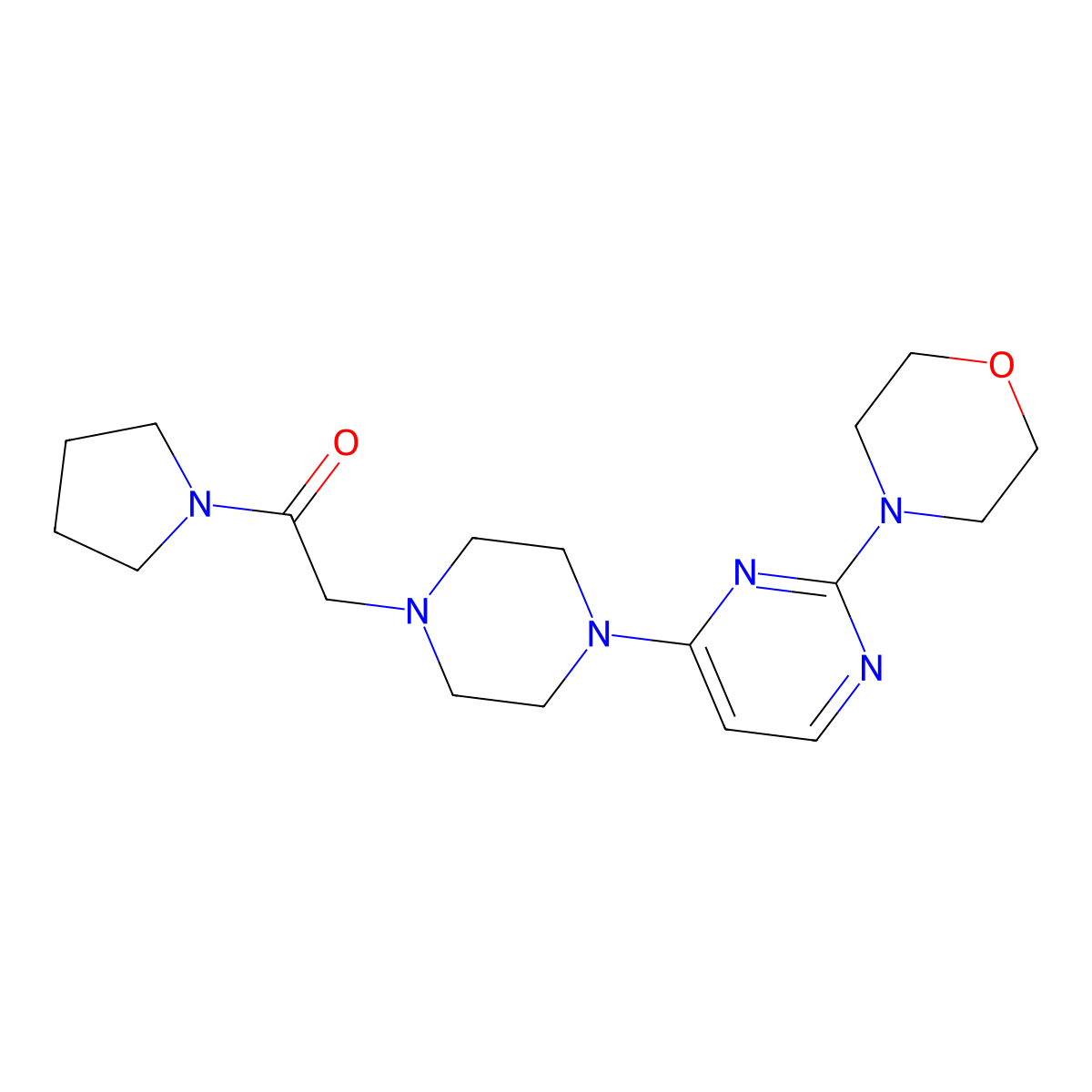 2-{4-[2-(Morpholin-4-yl)pyrimidin-4-yl]piperazin-1-yl}-1-(pyrrolidin-1-yl)ethan-1-one molecular structure, CAS 2640892-88-0