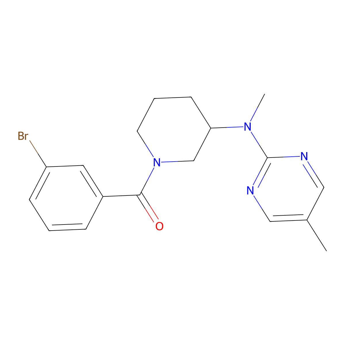 N-[1-(3-bromobenzoyl)piperidin-3-yl]-N,5-dimethylpyrimidin-2-amine molecular structure, CAS 2640893-07-6