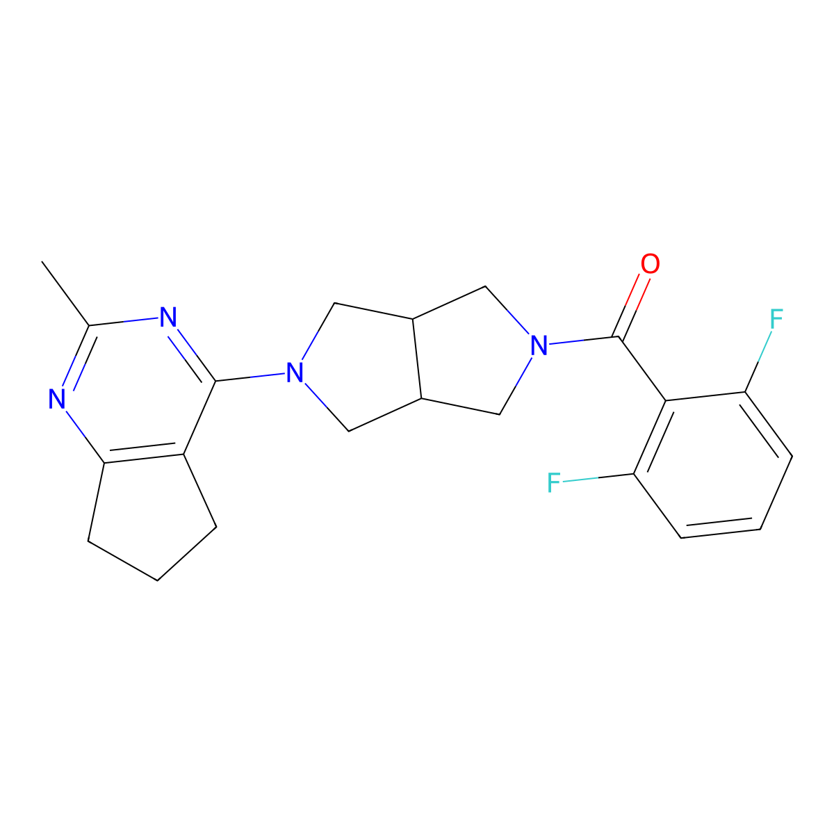 2-(2,6-difluorobenzoyl)-5-{2-methyl-5H,6H,7H-cyclopenta[d]pyrimidin-4-yl}-octahydropyrrolo[3,4-c]pyrrole molecular structure, CAS 2640893-17-8