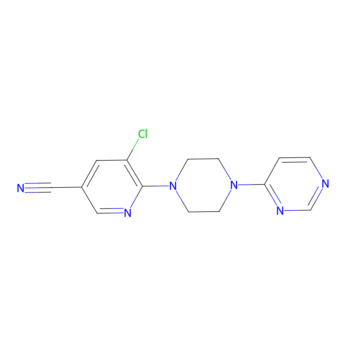 5-Chloro-6-[4-(pyrimidin-4-yl)piperazin-1-yl]pyridine-3-carbonitrile molecular structure, CAS 2640893-21-4