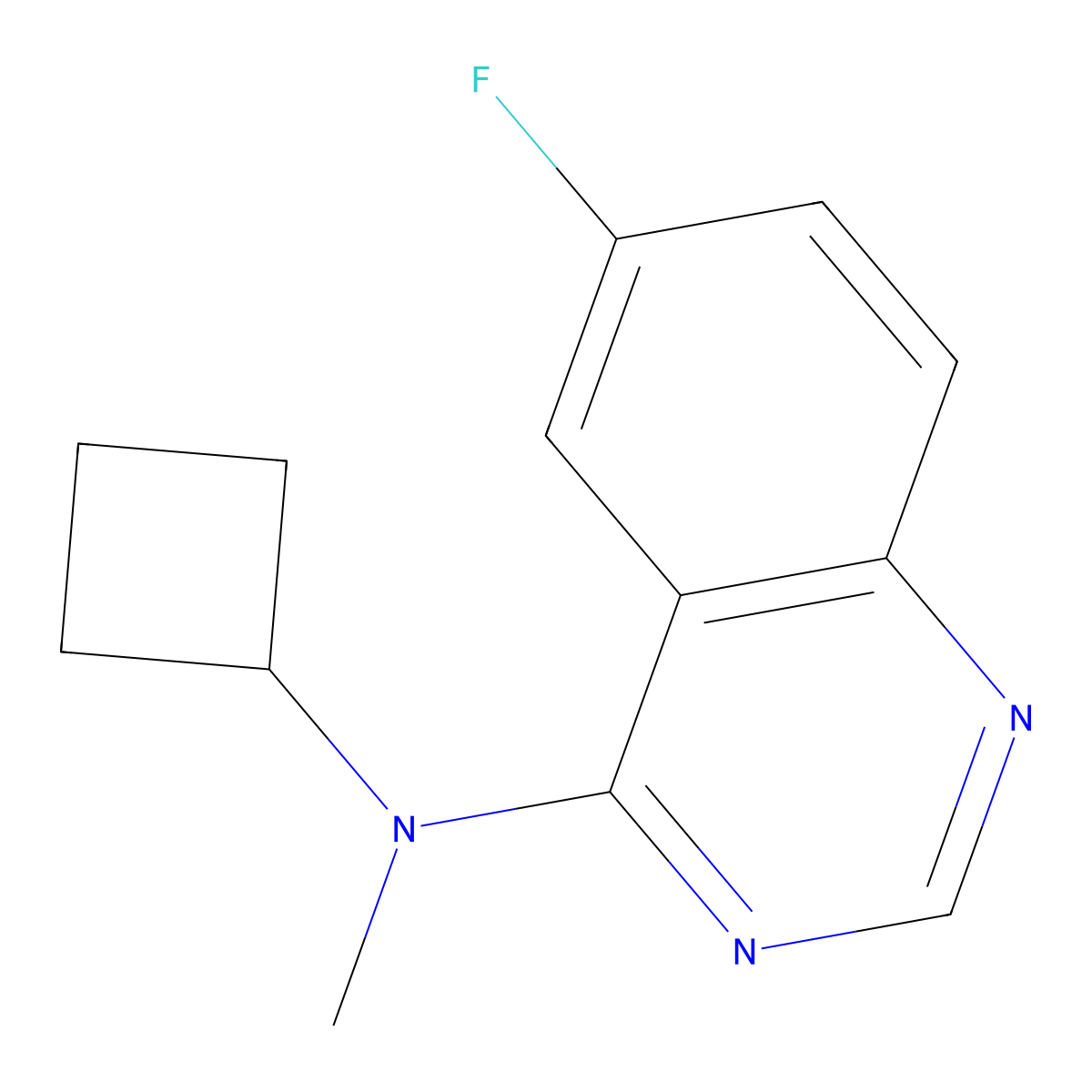 N-cyclobutyl-6-fluoro-N-methylquinazolin-4-amine molecular structure, CAS 2640893-23-6