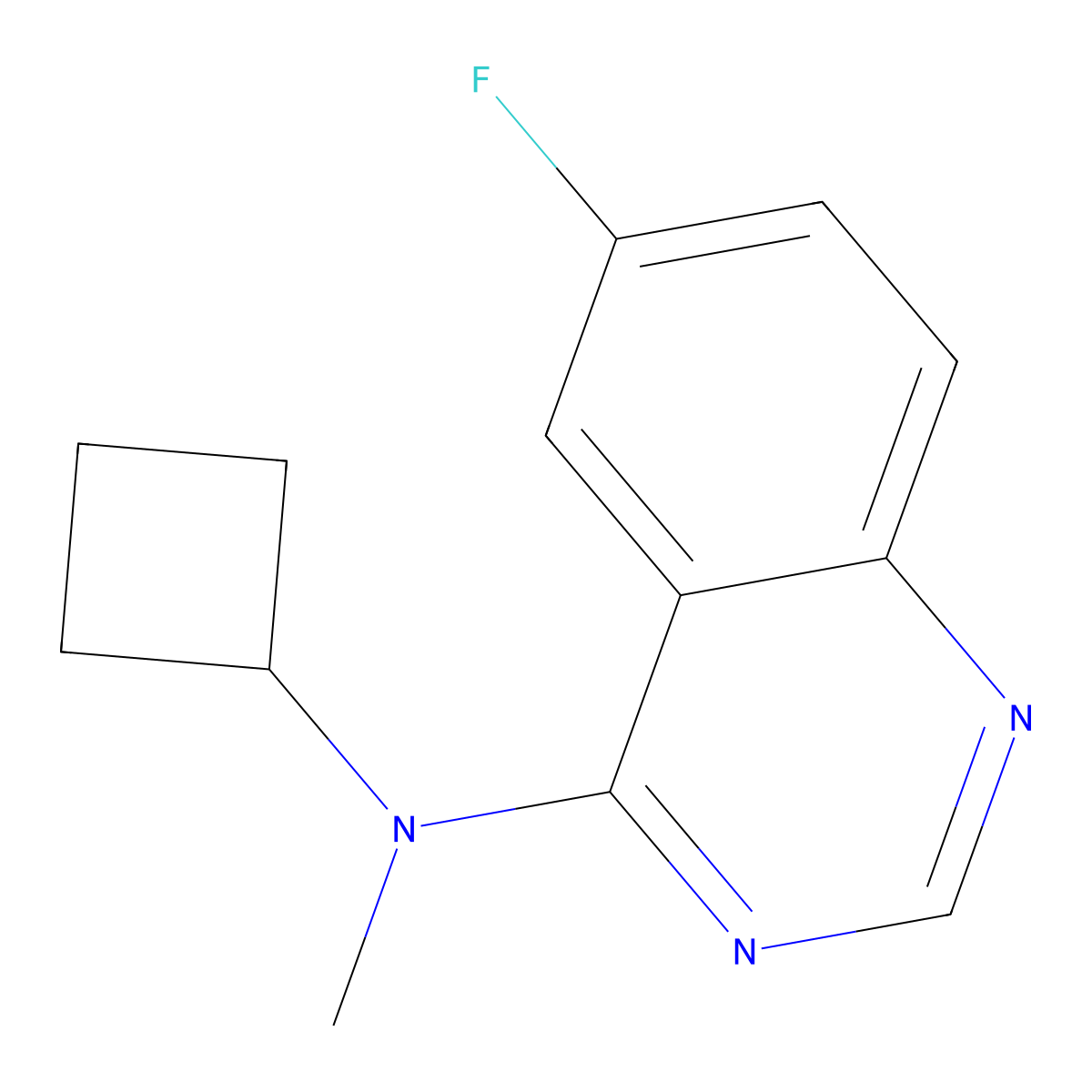 N-cyclobutyl-6-fluoro-N-methylquinazolin-4-amine molecular structure, CAS 2640893-23-6