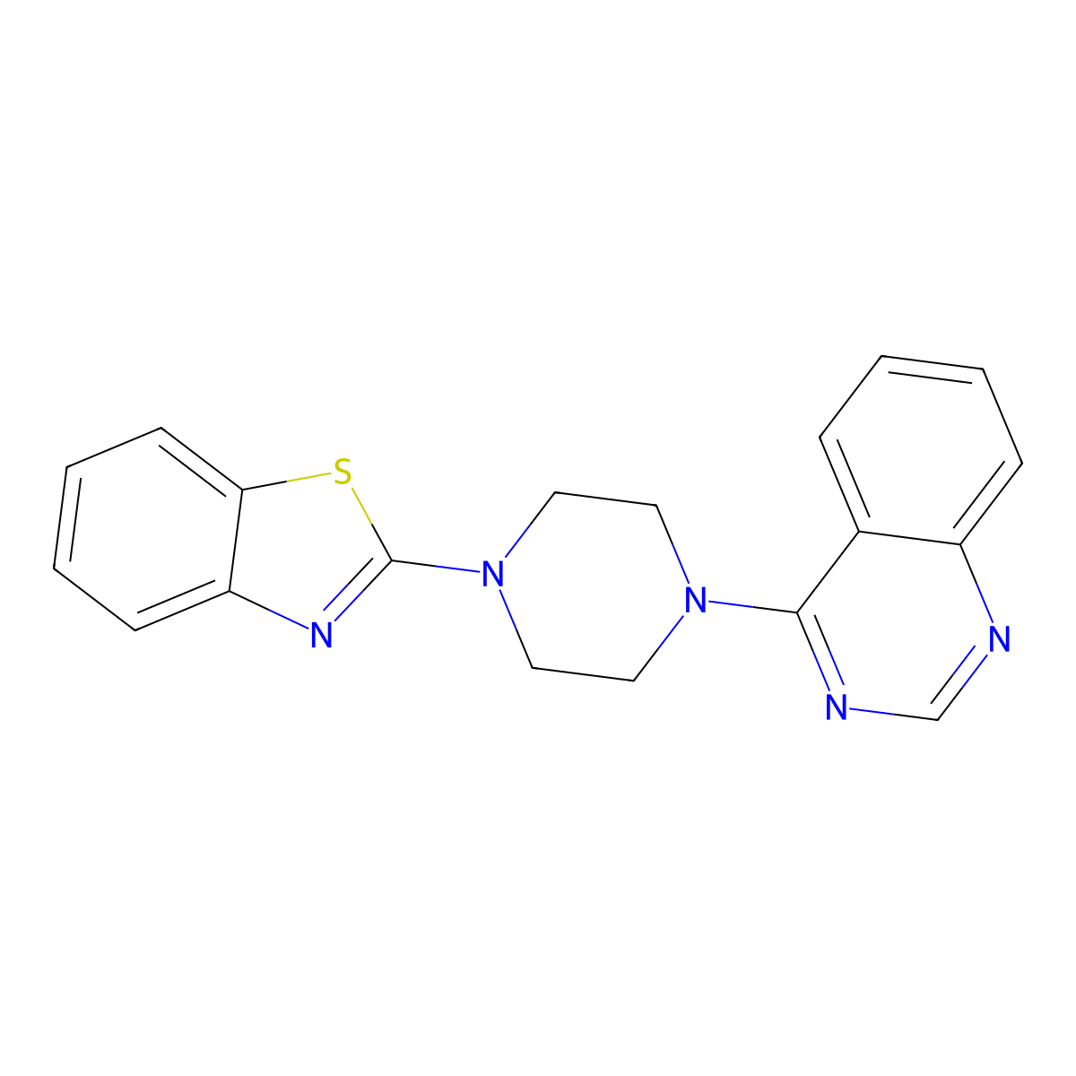 4-[4-(1,3-Benzothiazol-2-yl)piperazin-1-yl]quinazoline molecular structure, CAS 2640893-34-9