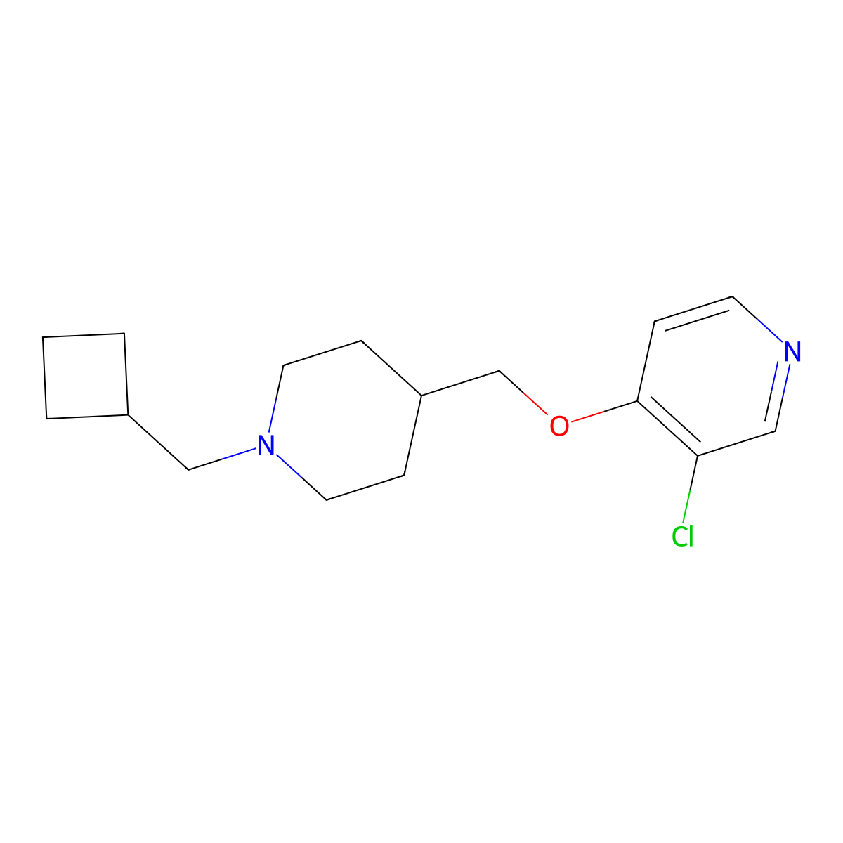 3-Chloro-4-{[1-(cyclobutylmethyl)piperidin-4-yl]methoxy}pyridine molecular structure, CAS 2640893-39-4