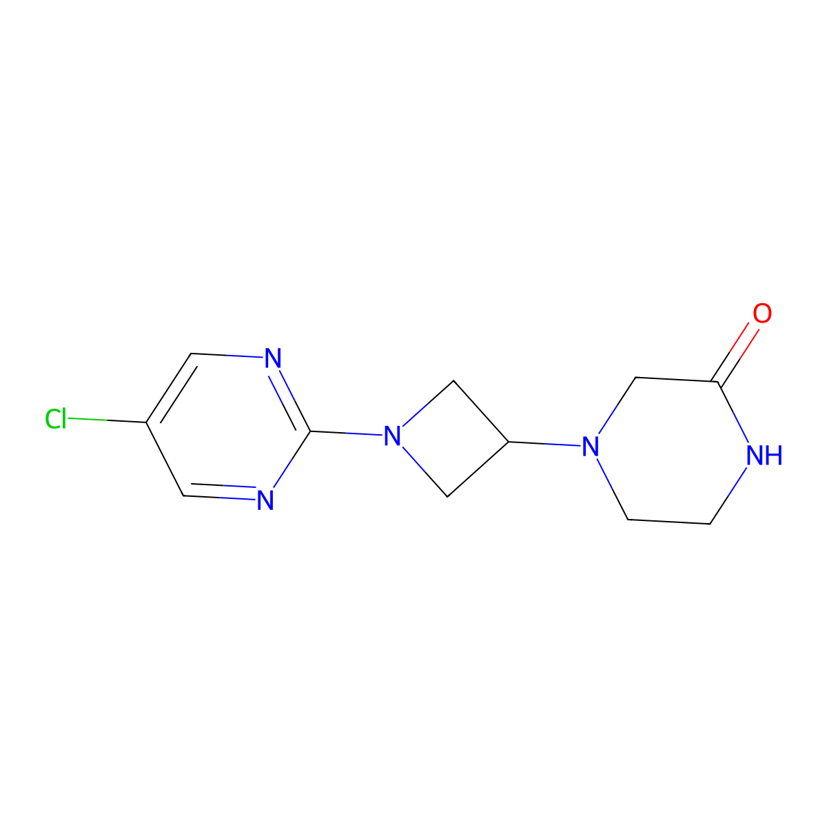 4-[1-(5-Chloropyrimidin-2-yl)azetidin-3-yl]piperazin-2-one molecular structure, CAS 2640893-48-5