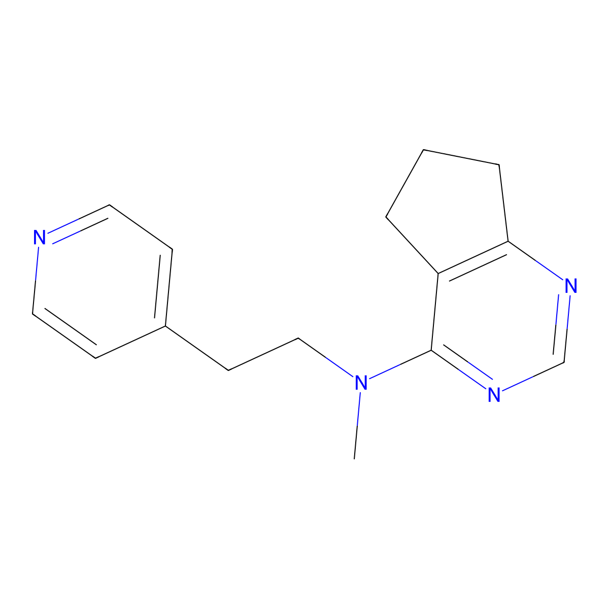 N-methyl-N-[2-(pyridin-4-yl)ethyl]-5H,6H,7H-cyclopenta[d]pyrimidin-4-amine molecular structure, CAS 2640893-51-0