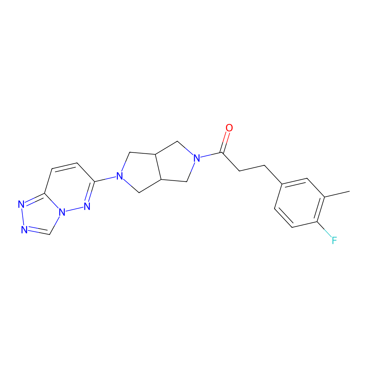3-(4-Fluoro-3-methylphenyl)-1-(5-{[1,2,4]triazolo[4,3-b]pyridazin-6-yl}-octahydropyrrolo[3,4-c]pyrrol-2-yl)propan-1-one molecular structure, CAS 2640893-57-6