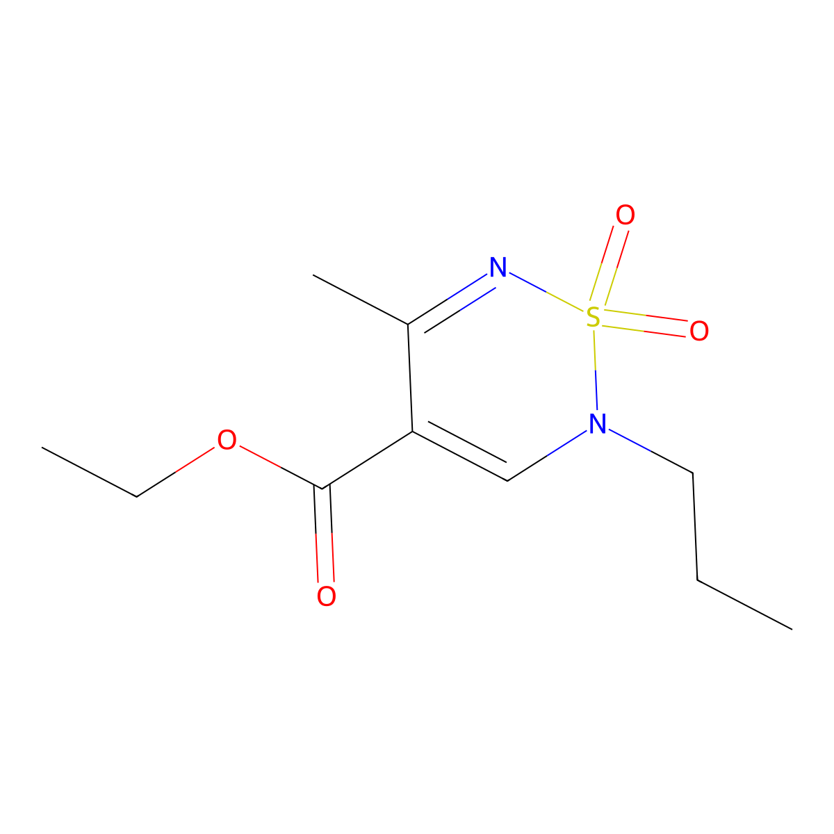 ethyl 5-methyl-1,1-dioxo-2-propyl-2H-1lambda6,2,6-thiadiazine-4-carboxylate molecular structure, CAS 2640895-22-1