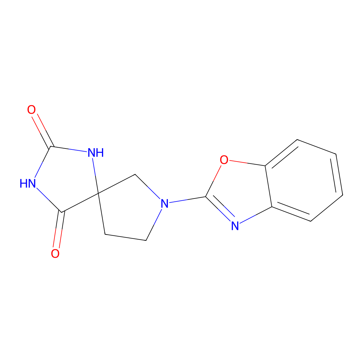 7-(1,3-Benzoxazol-2-yl)-1,3,7-triazaspiro[4.4]nonane-2,4-dione molecular structure, CAS 2640895-30-1