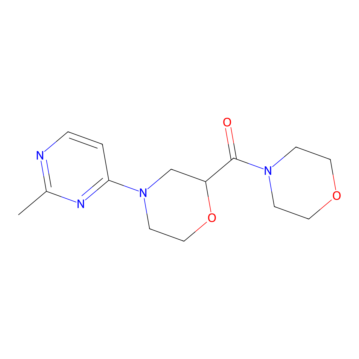 4-(2-Methylpyrimidin-4-yl)-2-(morpholine-4-carbonyl)morpholine molecular structure, CAS 2640895-38-9
