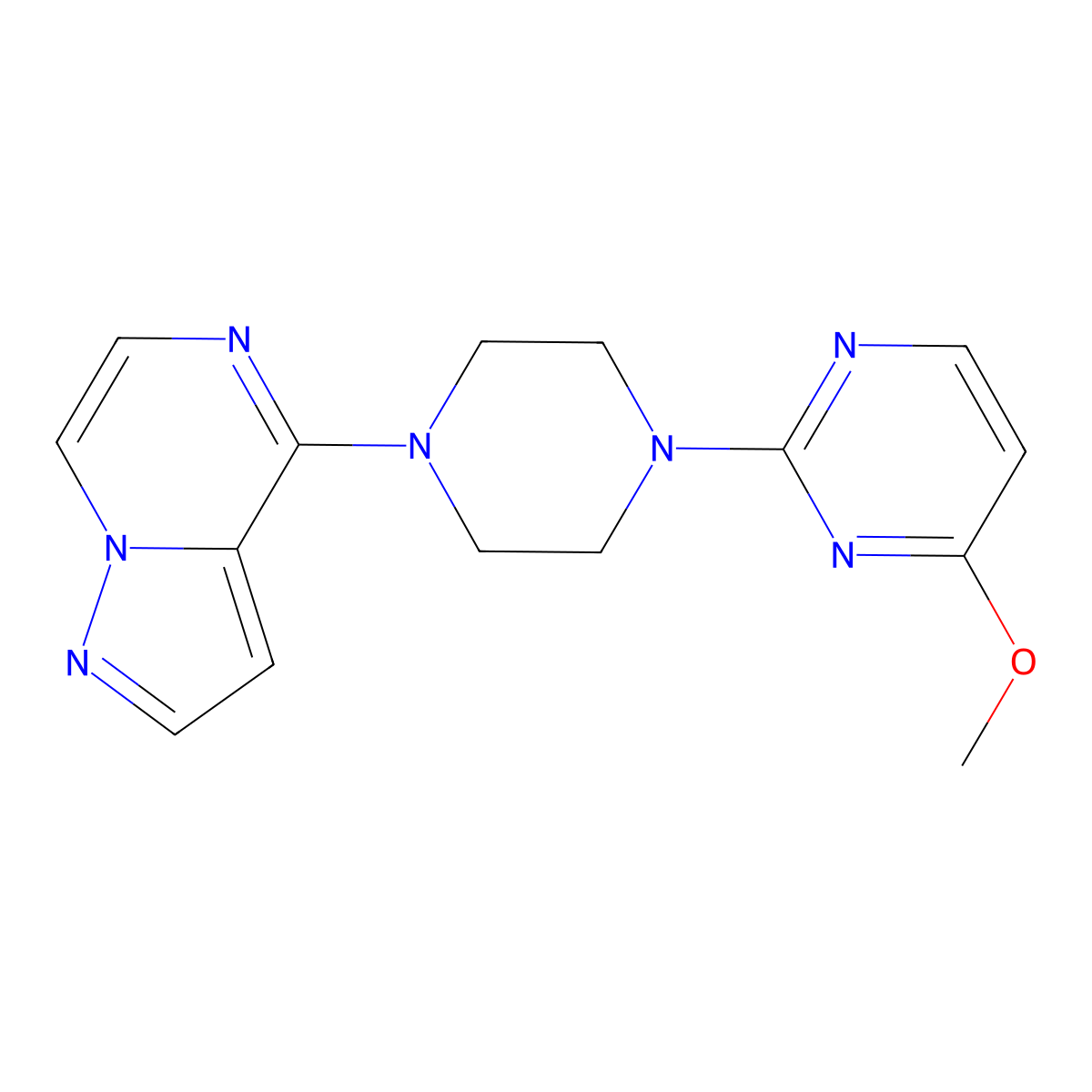 4-Methoxy-2-(4-{pyrazolo[1,5-a]pyrazin-4-yl}piperazin-1-yl)pyrimidine molecular structure, CAS 2640895-44-7