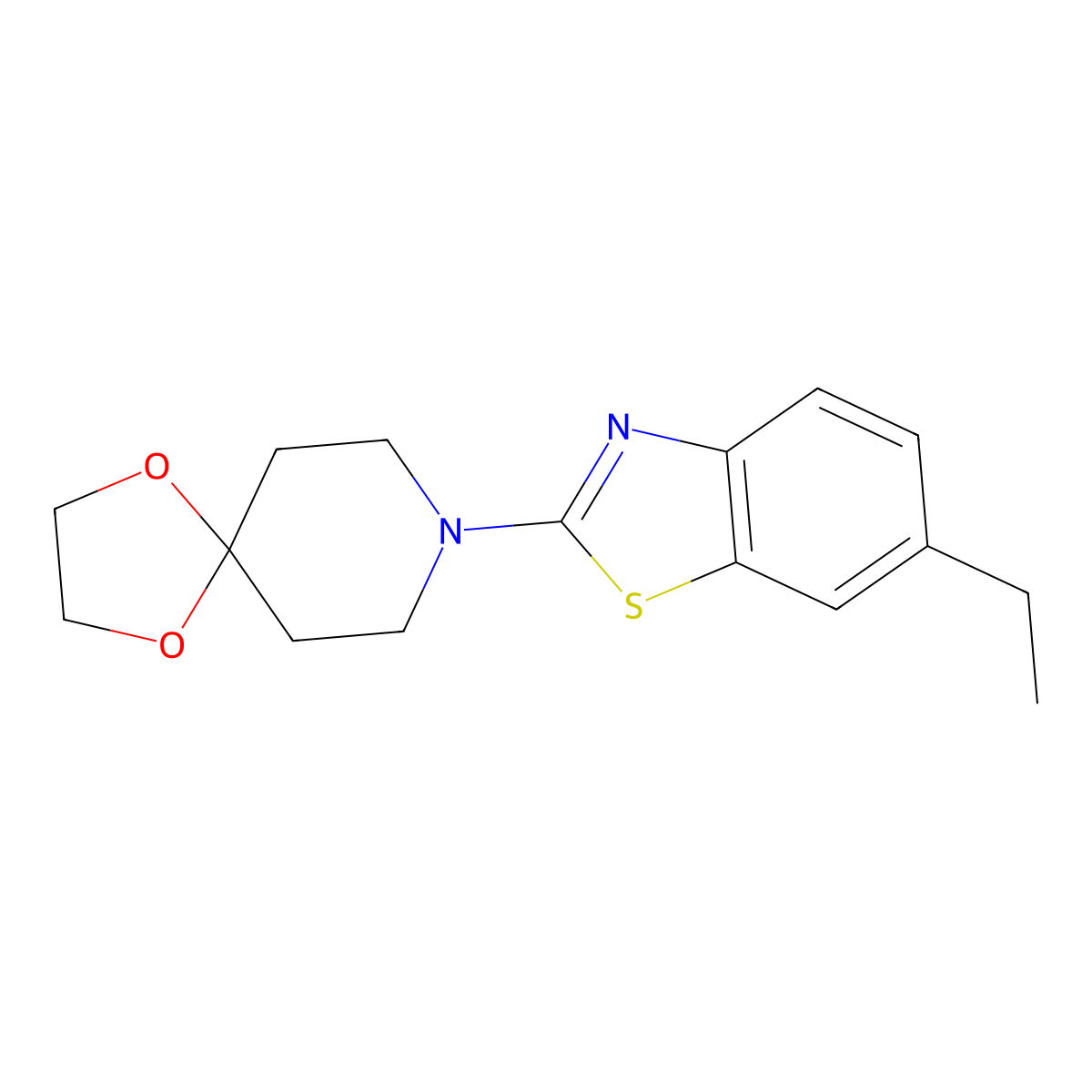 8-(6-Ethyl-1,3-benzothiazol-2-yl)-1,4-dioxa-8-azaspiro[4.5]decane molecular structure, CAS 2640895-50-5