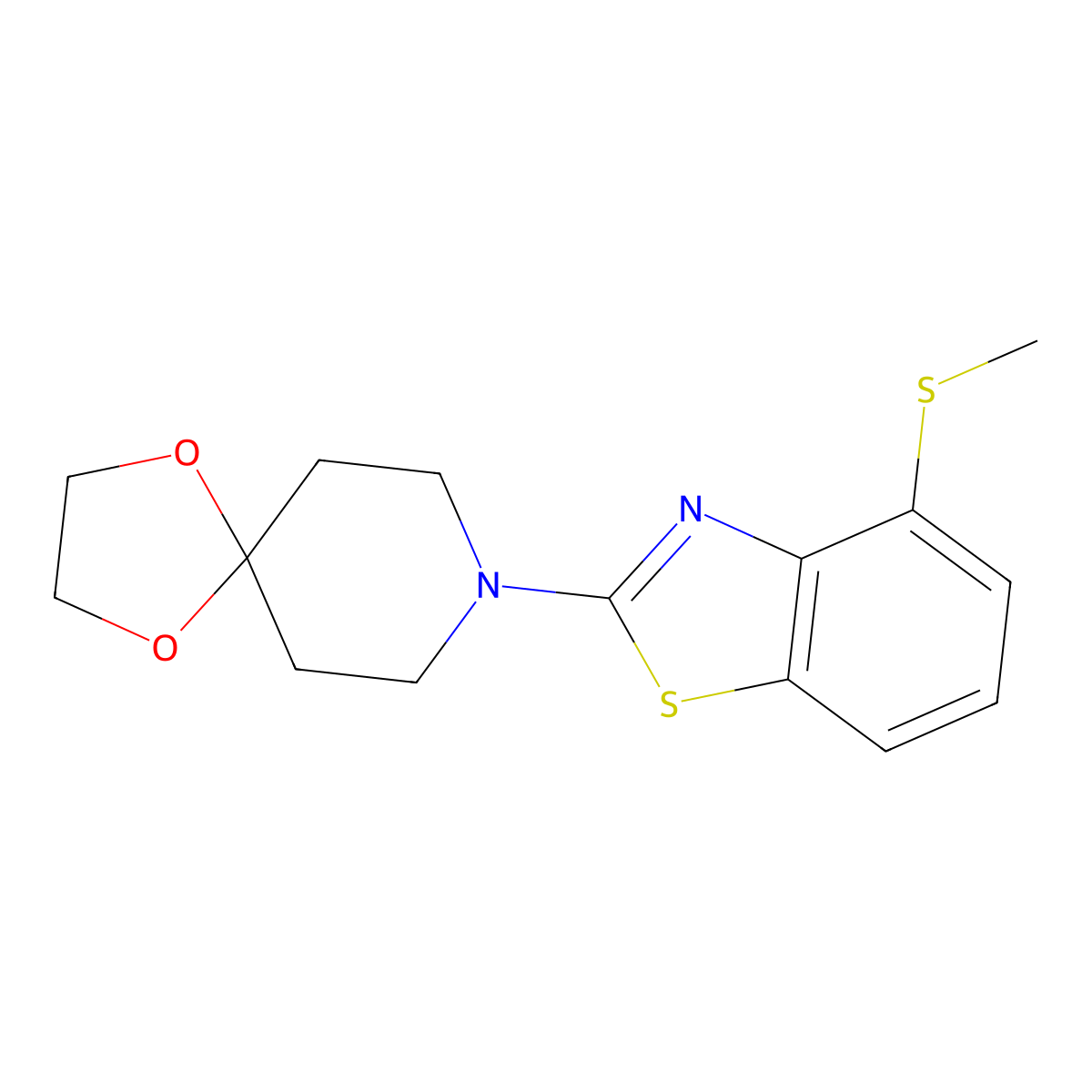 8-[4-(Methylsulfanyl)-1,3-benzothiazol-2-yl]-1,4-dioxa-8-azaspiro[4.5]decane molecular structure, CAS 2640895-56-1