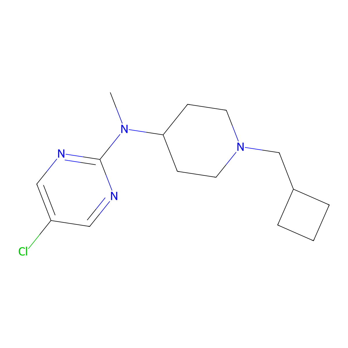 5-chloro-N-[1-(cyclobutylmethyl)piperidin-4-yl]-N-methylpyrimidin-2-amine molecular structure, CAS 2640895-73-2