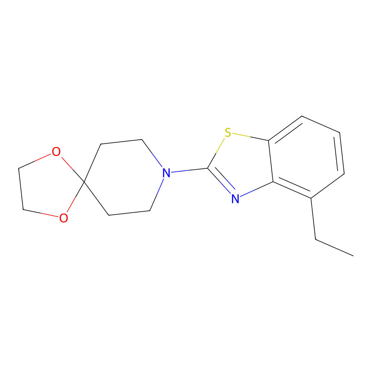 8-(4-Ethyl-1,3-benzothiazol-2-yl)-1,4-dioxa-8-azaspiro[4.5]decane molecular structure, CAS 2640895-74-3