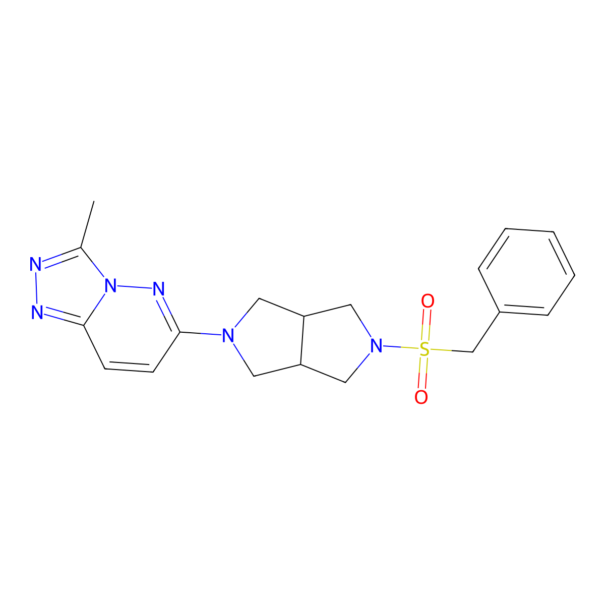 2-{3-Methyl-[1,2,4]triazolo[4,3-b]pyridazin-6-yl}-5-phenylmethanesulfonyl-octahydropyrrolo[3,4-c]pyrrole molecular structure, CAS 2640895-77-6