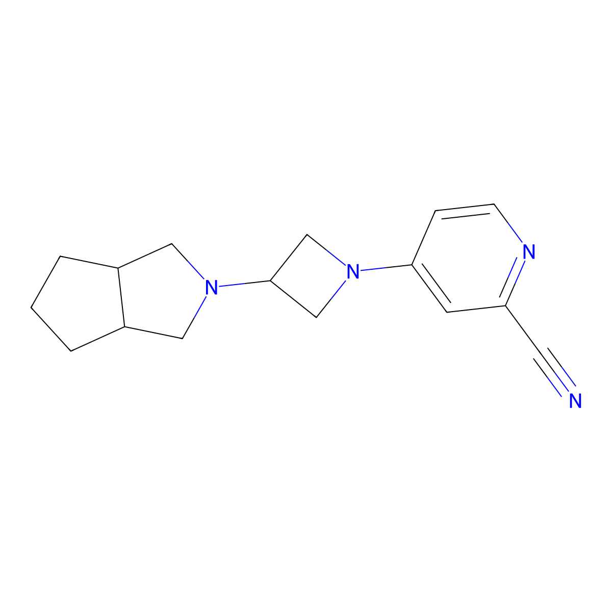 4-(3-{Octahydrocyclopenta[c]pyrrol-2-yl}azetidin-1-yl)pyridine-2-carbonitrile molecular structure, CAS 2640895-78-7
