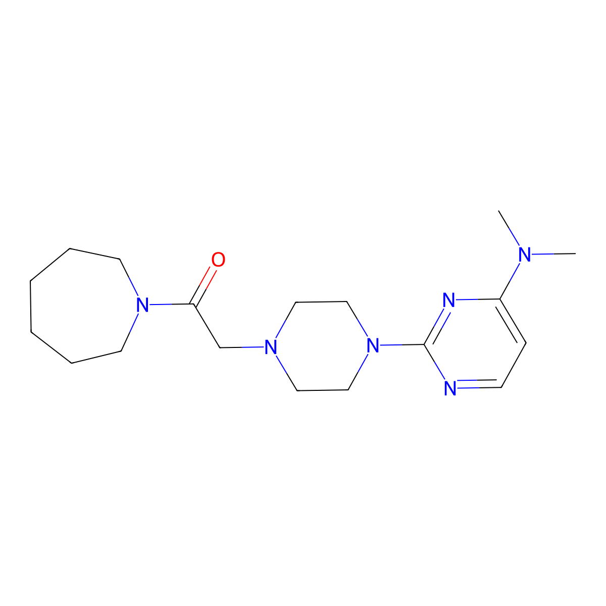 1-(Azepan-1-yl)-2-{4-[4-(dimethylamino)pyrimidin-2-yl]piperazin-1-yl}ethan-1-one molecular structure, CAS 2640895-88-9