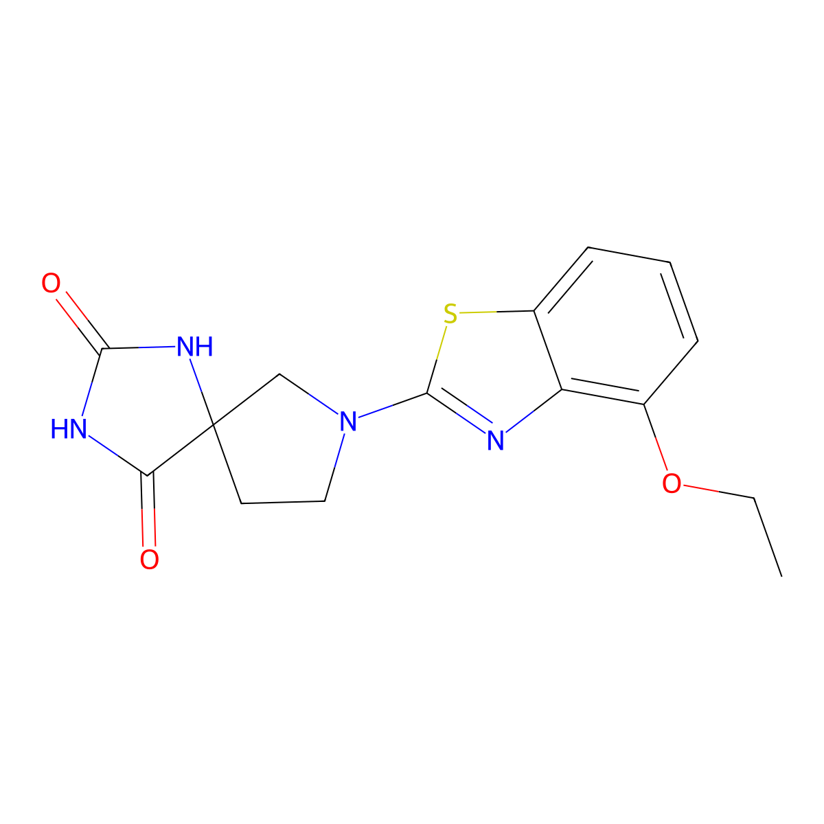 7-(4-Ethoxy-1,3-benzothiazol-2-yl)-1,3,7-triazaspiro[4.4]nonane-2,4-dione molecular structure, CAS 2640895-89-0