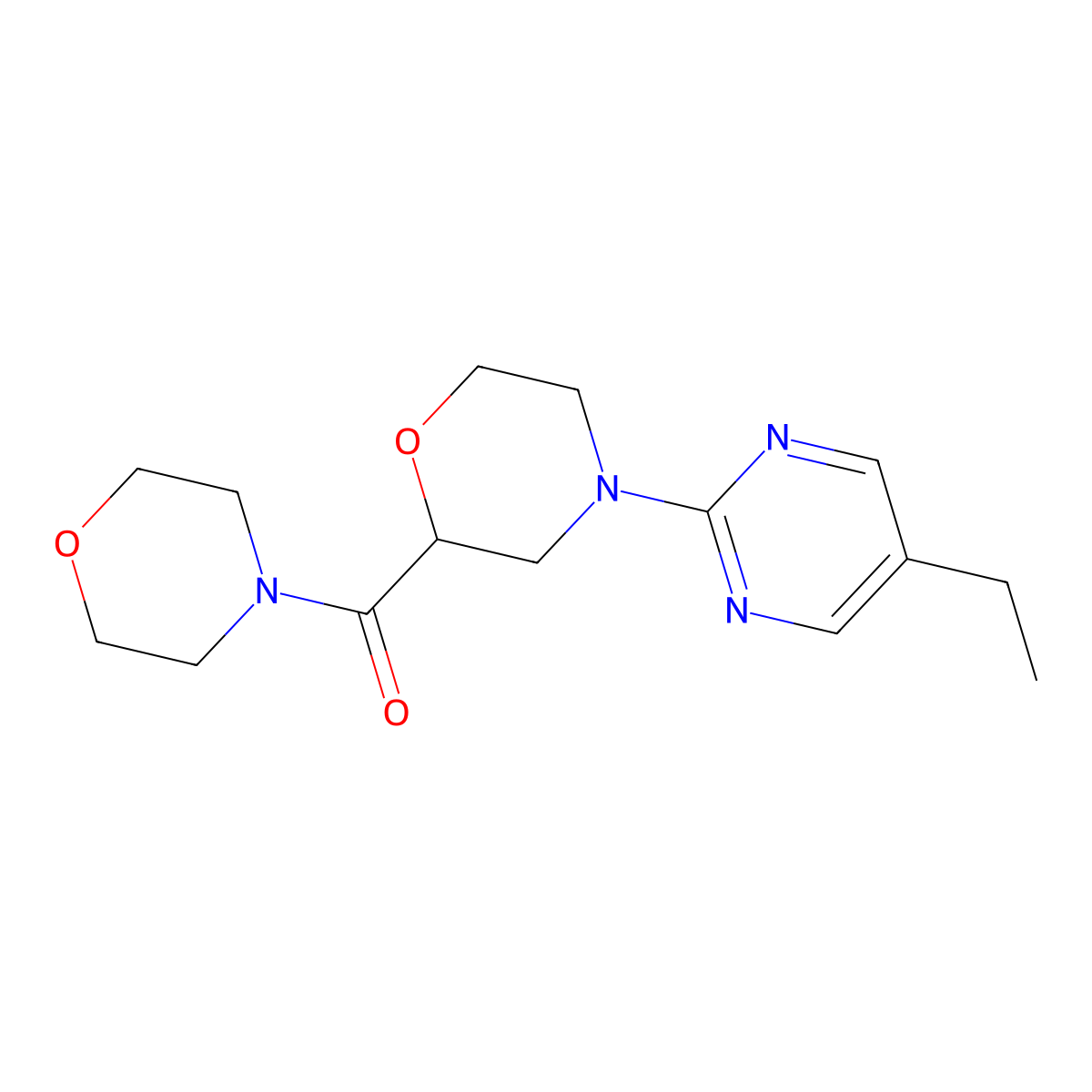 4-(5-Ethylpyrimidin-2-yl)-2-(morpholine-4-carbonyl)morpholine molecular structure, CAS 2640895-90-3