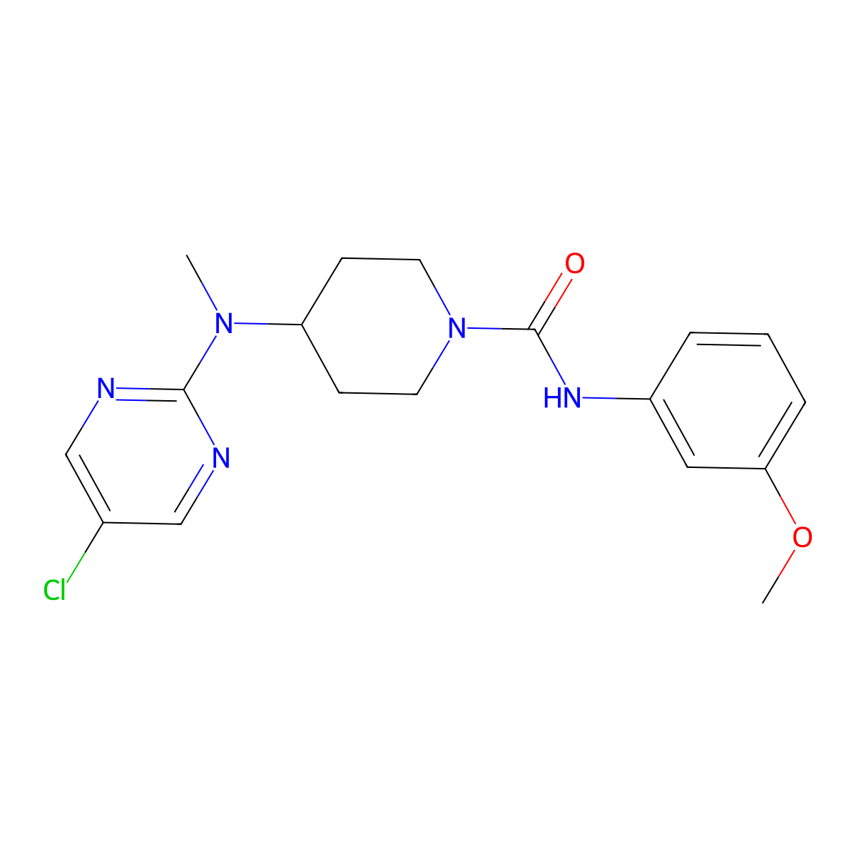 4-[(5-chloropyrimidin-2-yl)(methyl)amino]-N-(3-methoxyphenyl)piperidine-1-carboxamide molecular structure, CAS 2640895-92-5