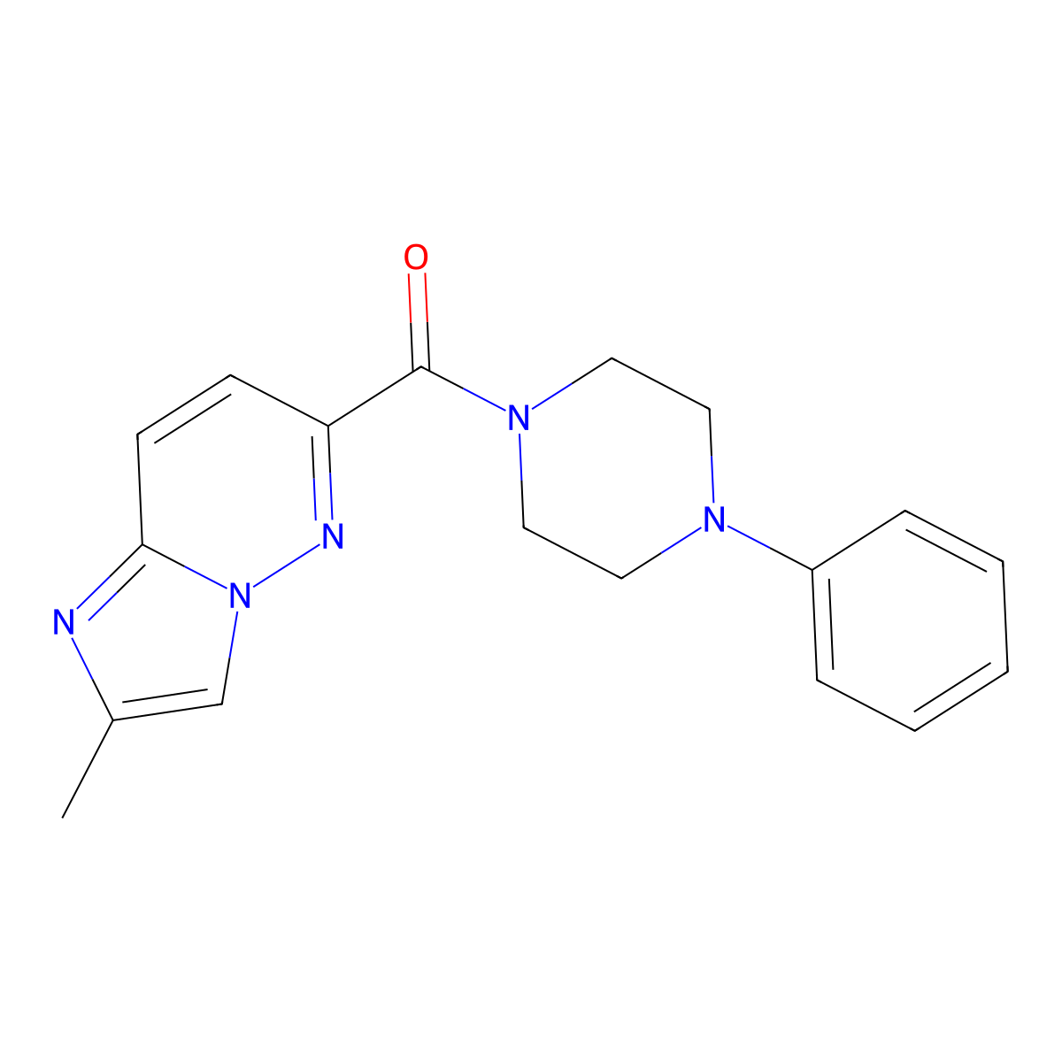 1-{2-Methylimidazo[1,2-b]pyridazine-6-carbonyl}-4-phenylpiperazine molecular structure, CAS 2640896-19-9