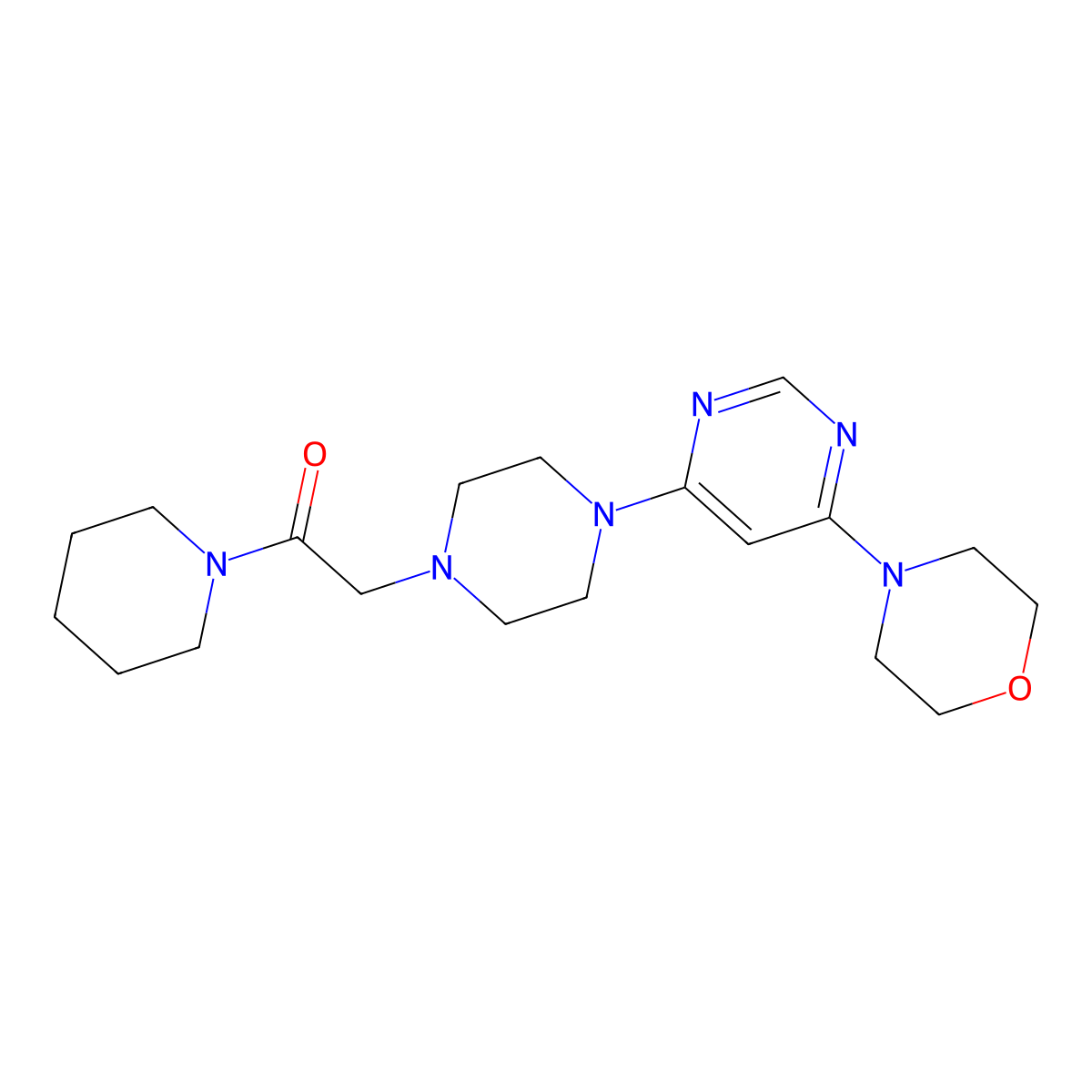 2-{4-[6-(Morpholin-4-yl)pyrimidin-4-yl]piperazin-1-yl}-1-(piperidin-1-yl)ethan-1-one molecular structure, CAS 2640896-31-5