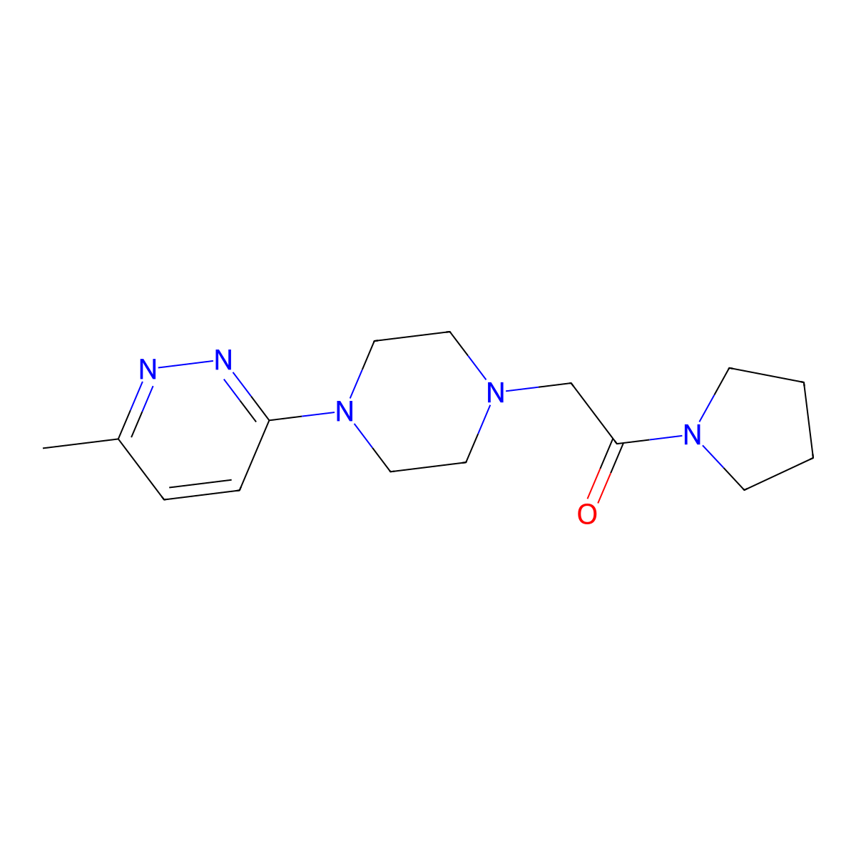2-[4-(6-Methylpyridazin-3-yl)piperazin-1-yl]-1-(pyrrolidin-1-yl)ethan-1-one molecular structure, CAS 2640896-52-0