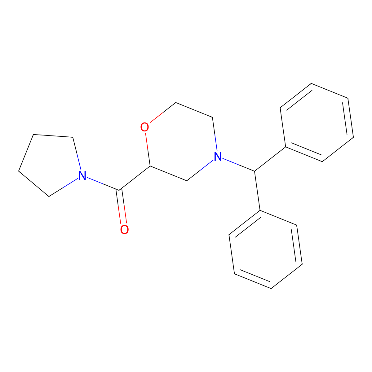 4-(Diphenylmethyl)-2-(pyrrolidine-1-carbonyl)morpholine molecular structure, CAS 2640896-64-4