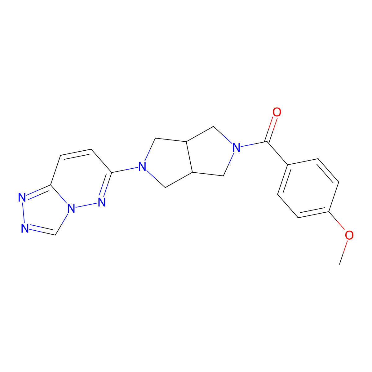2-(4-Methoxybenzoyl)-5-{[1,2,4]triazolo[4,3-b]pyridazin-6-yl}-octahydropyrrolo[3,4-c]pyrrole molecular structure, CAS 2640896-72-4