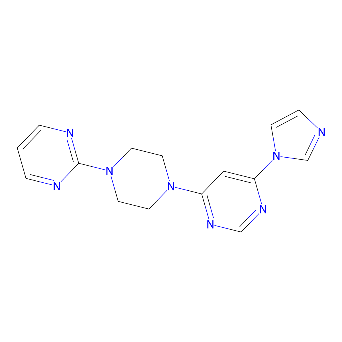 4-(1H-imidazol-1-yl)-6-[4-(pyrimidin-2-yl)piperazin-1-yl]pyrimidine molecular structure, CAS 2640896-88-2