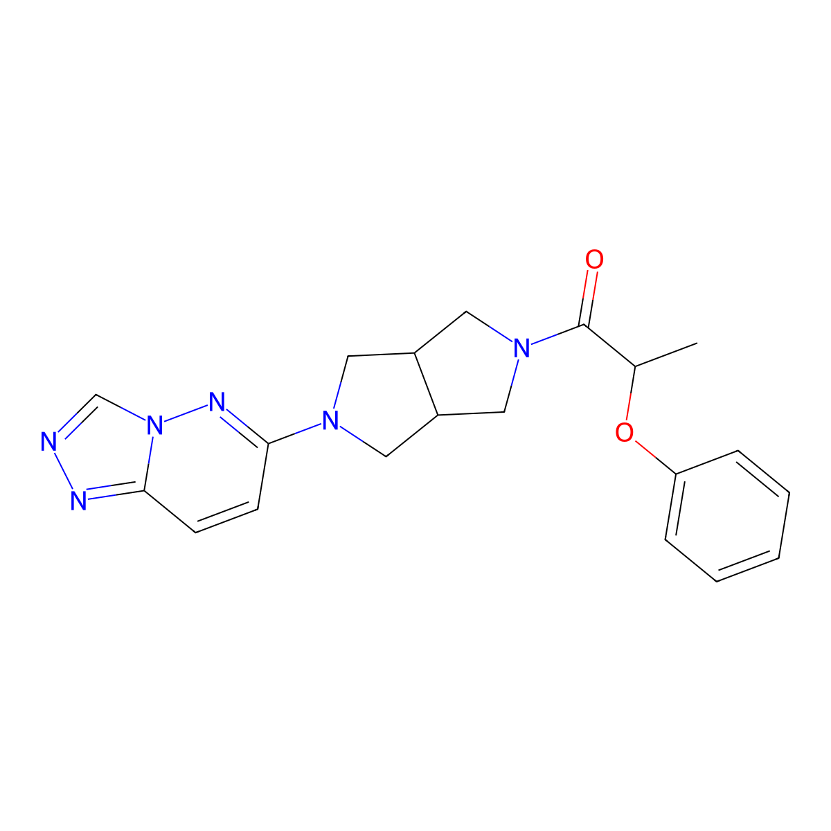2-Phenoxy-1-(5-{[1,2,4]triazolo[4,3-b]pyridazin-6-yl}-octahydropyrrolo[3,4-c]pyrrol-2-yl)propan-1-one molecular structure, CAS 2640897-00-1