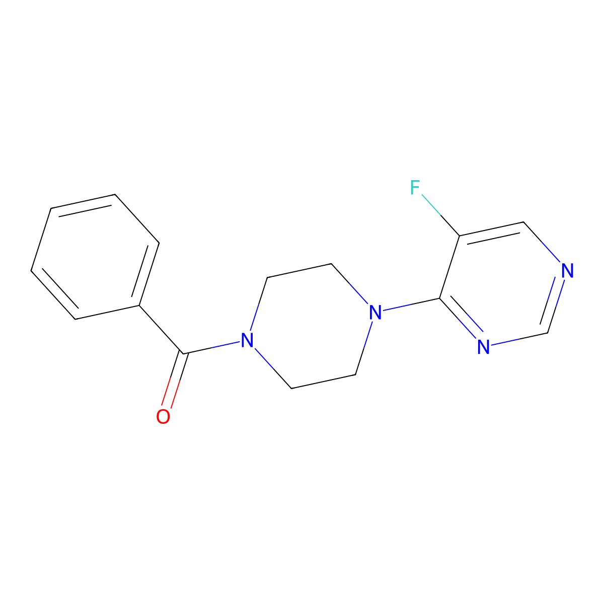 4-(4-Benzoylpiperazin-1-yl)-5-fluoropyrimidine molecular structure, CAS 2640897-02-3