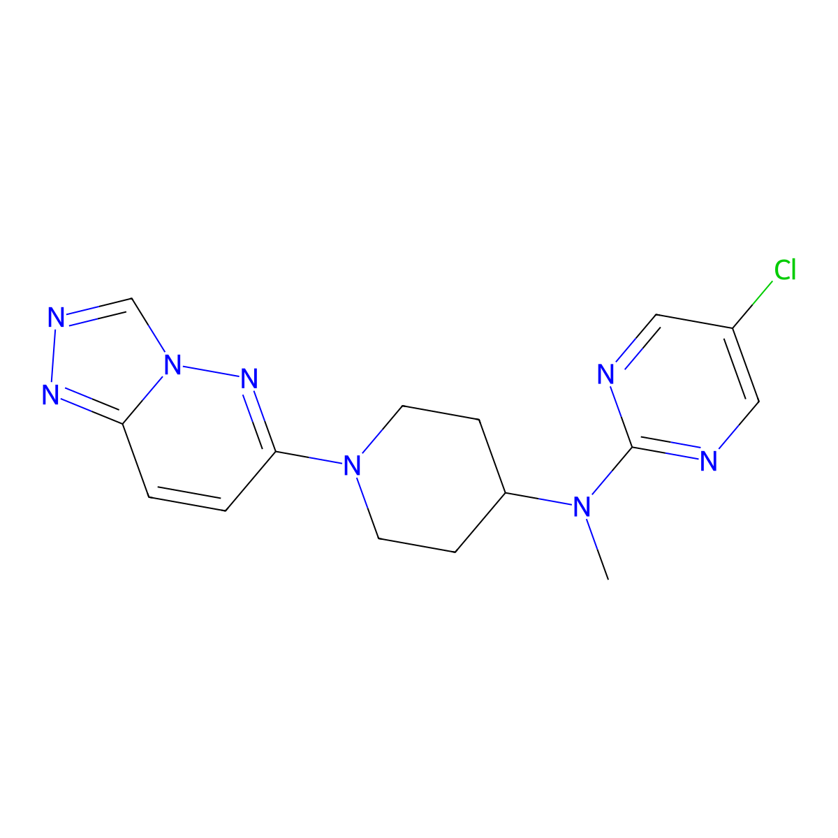 5-chloro-N-methyl-N-(1-{[1,2,4]triazolo[4,3-b]pyridazin-6-yl}piperidin-4-yl)pyrimidin-2-amine molecular structure, CAS 2640897-09-0