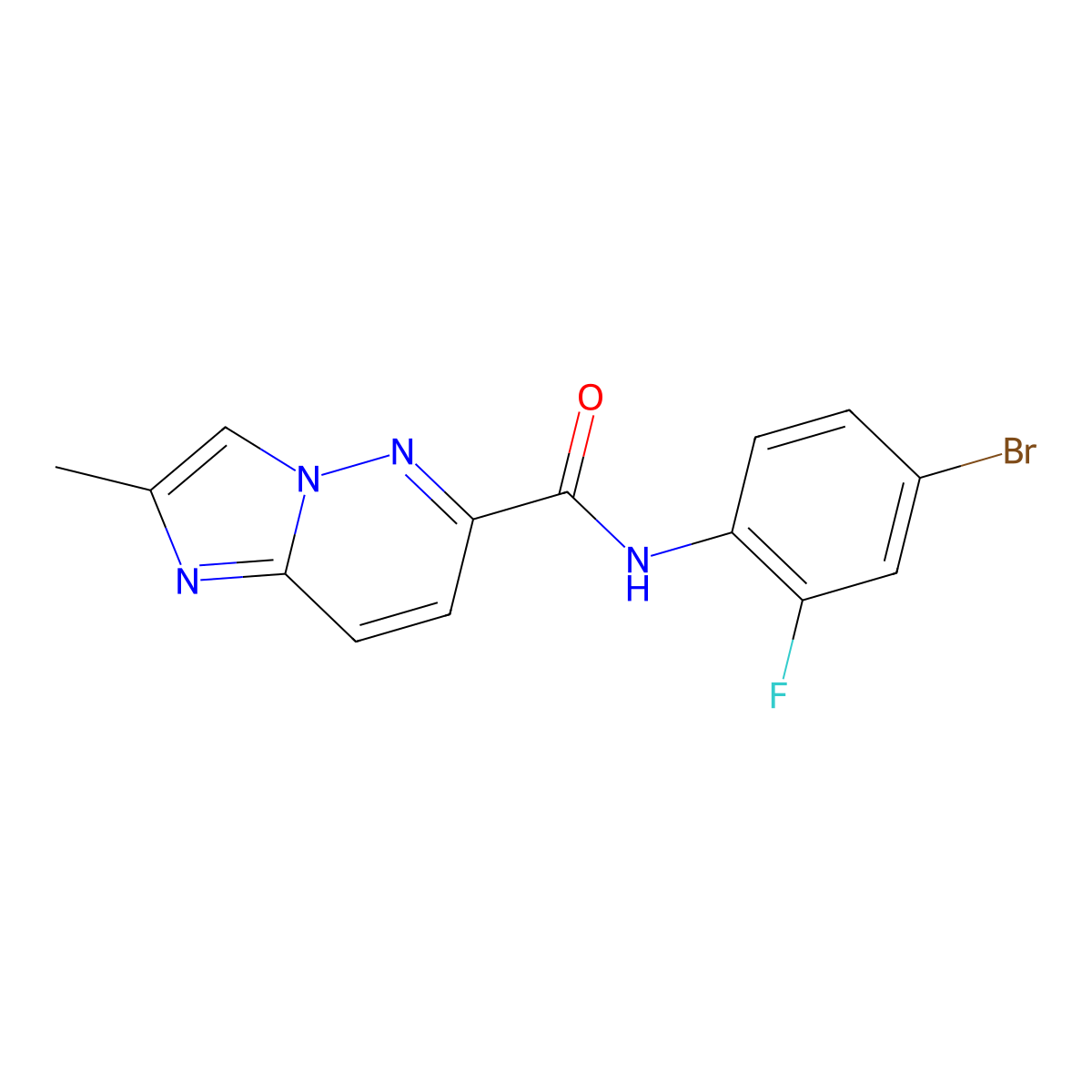 N-(4-bromo-2-fluorophenyl)-2-methylimidazo[1,2-b]pyridazine-6-carboxamide molecular structure, CAS 2640897-51-2