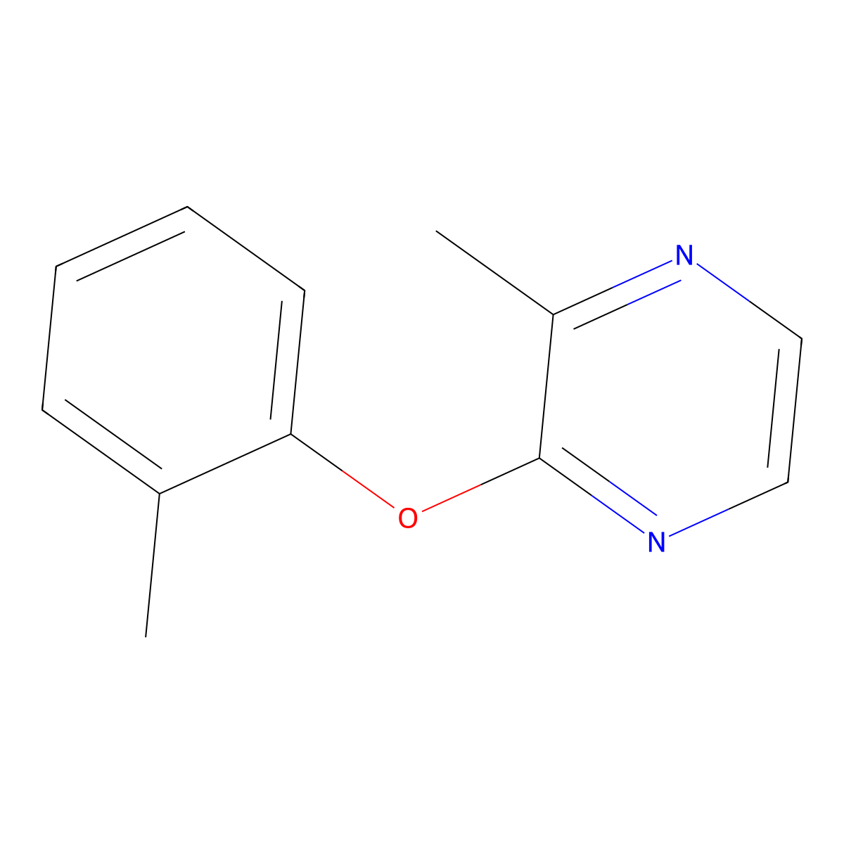 2-Methyl-3-(2-methylphenoxy)pyrazine molecular structure, CAS 2640897-53-4