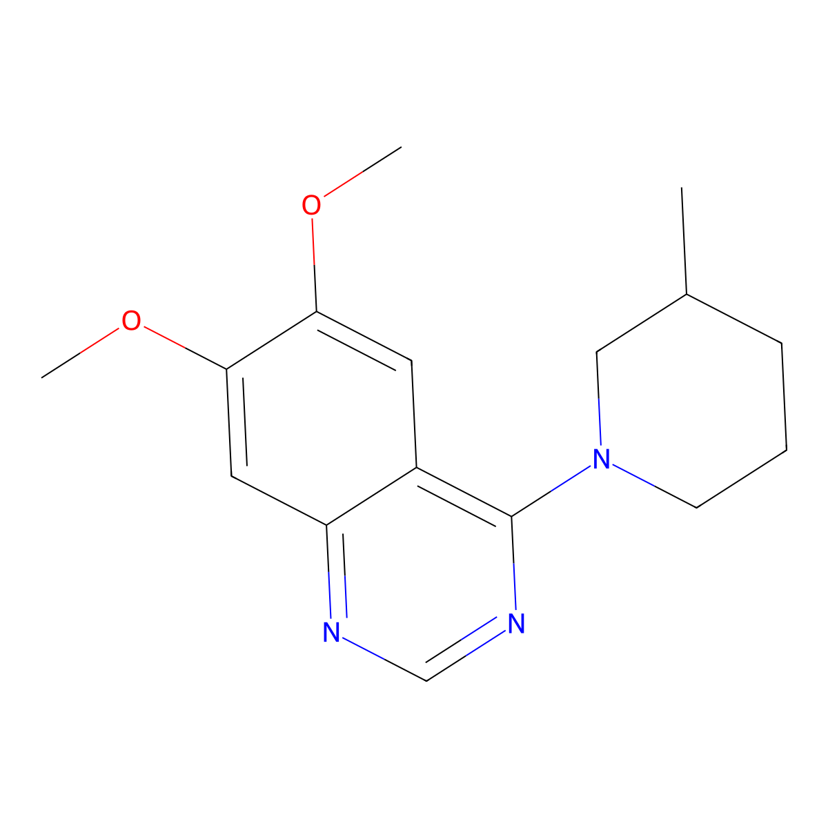6,7-Dimethoxy-4-(3-methylpiperidin-1-yl)quinazoline molecular structure, CAS 2640897-56-7