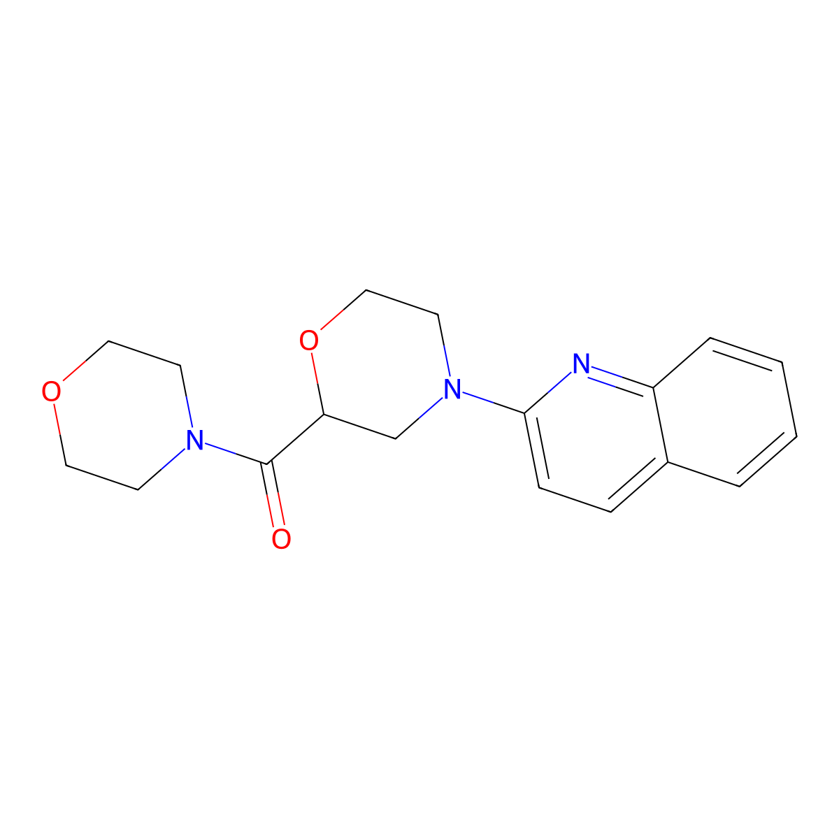 2-[2-(Morpholine-4-carbonyl)morpholin-4-yl]quinoline molecular structure, CAS 2640897-72-7