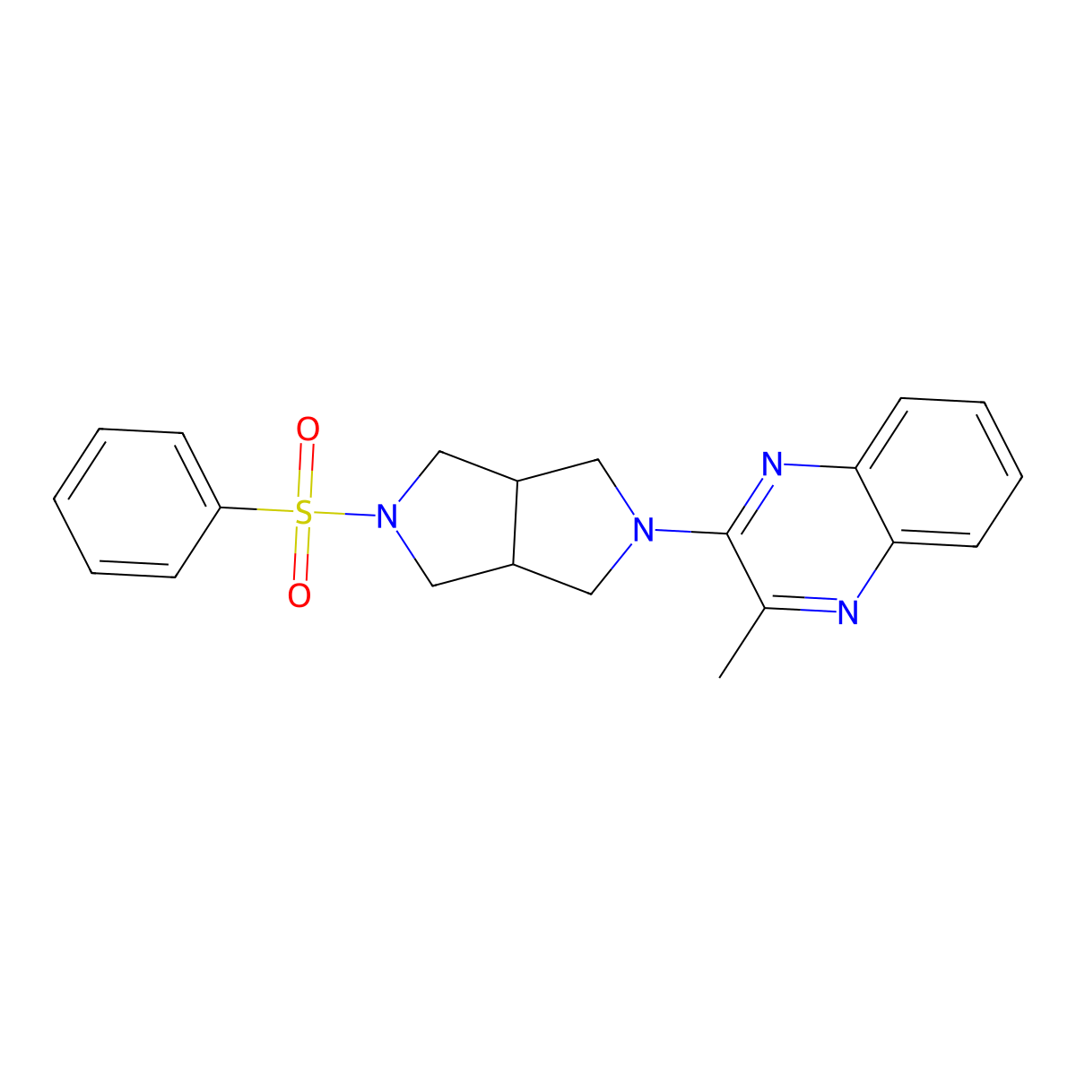 2-[5-(Benzenesulfonyl)-octahydropyrrolo[3,4-c]pyrrol-2-yl]-3-methylquinoxaline molecular structure, CAS 2640897-80-7