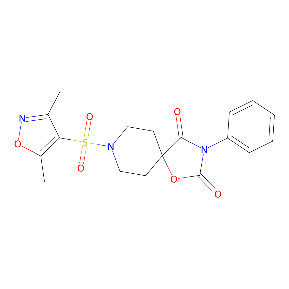 8-[(3,5-Dimethyl-1,2-oxazol-4-yl)sulfonyl]-3-phenyl-1-oxa-3,8-diazaspiro[4.5]decane-2,4-dione molecular structure, CAS 2640897-89-6