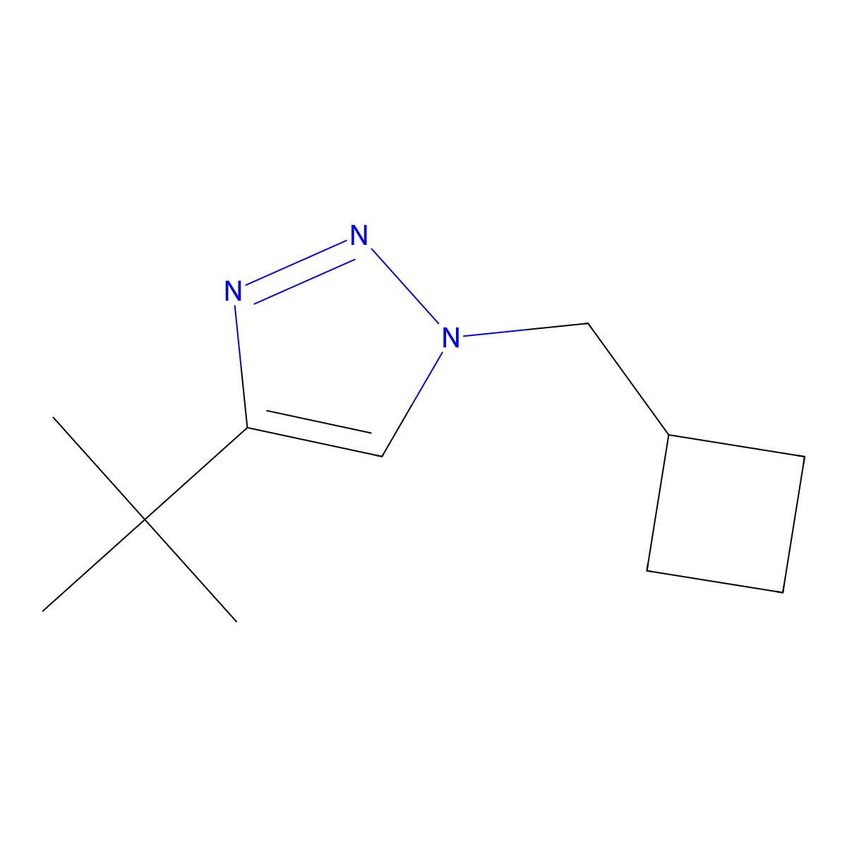 4-tert-butyl-1-(cyclobutylmethyl)-1H-1,2,3-triazole molecular structure, CAS 2640898-00-4