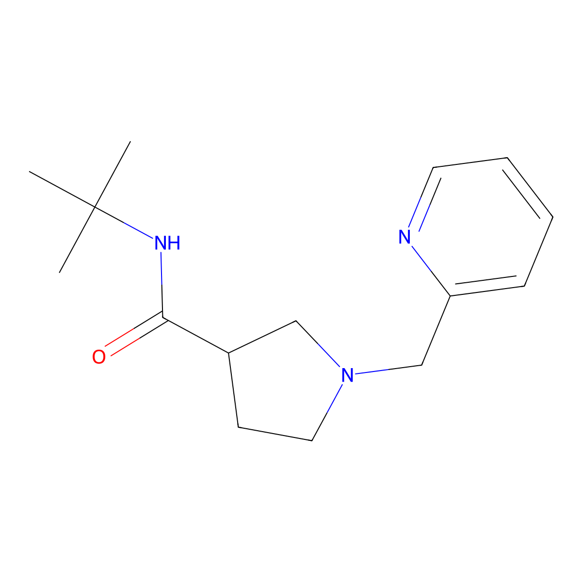 N-tert-butyl-1-[(pyridin-2-yl)methyl]pyrrolidine-3-carboxamide molecular structure, CAS 2640898-11-7